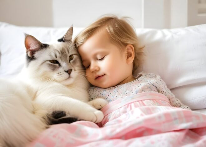 What age is safe for cats and toddlers to sleep together?